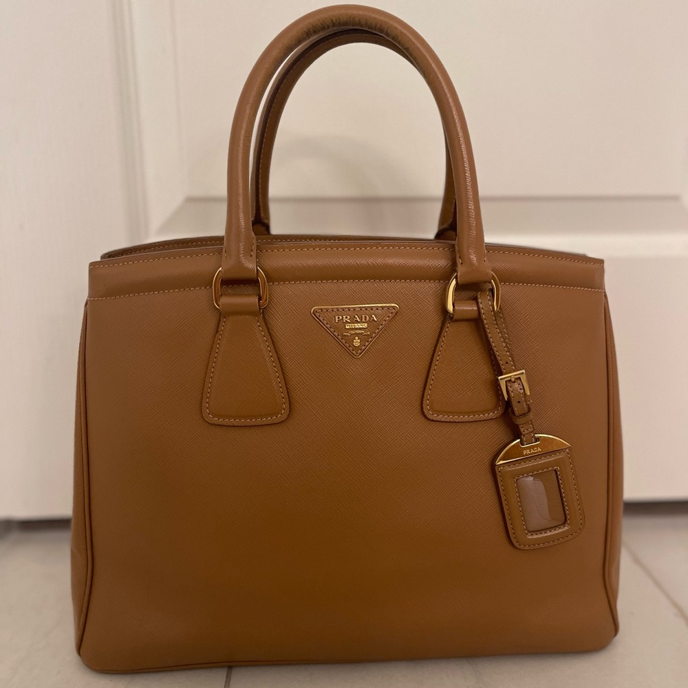 Prada Tan Saffiano Leather  with Gold Hardware